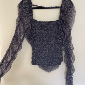 Floral Sheer Long Sleeve Top